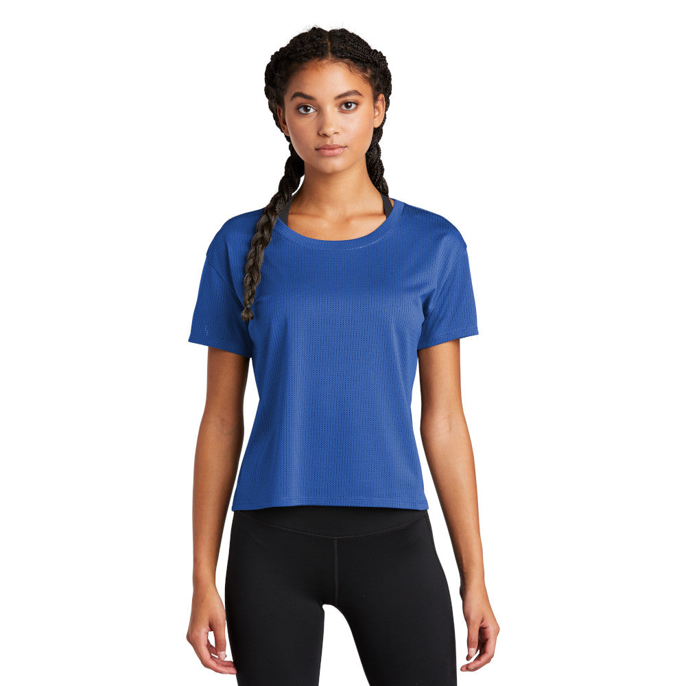 Sport-Tek Women's PosiCharge Draft Crop Tee Decorated - True Royal Blue