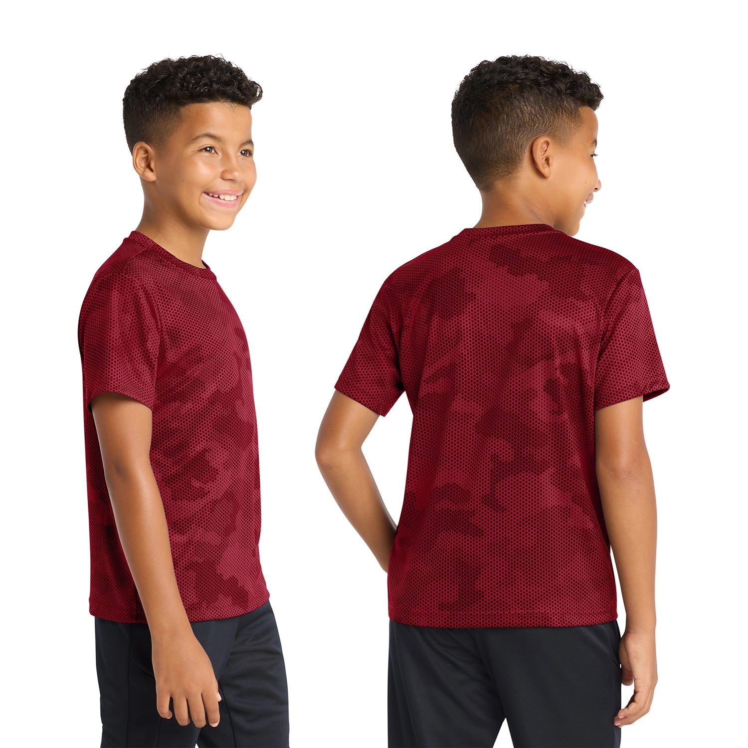 SportTek Decorated Youth CamoHex Tee
