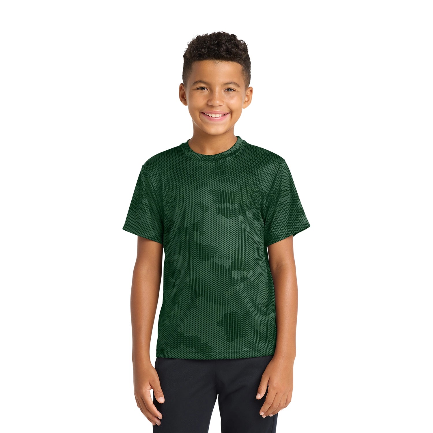 SportTek Decorated Youth CamoHex Tee