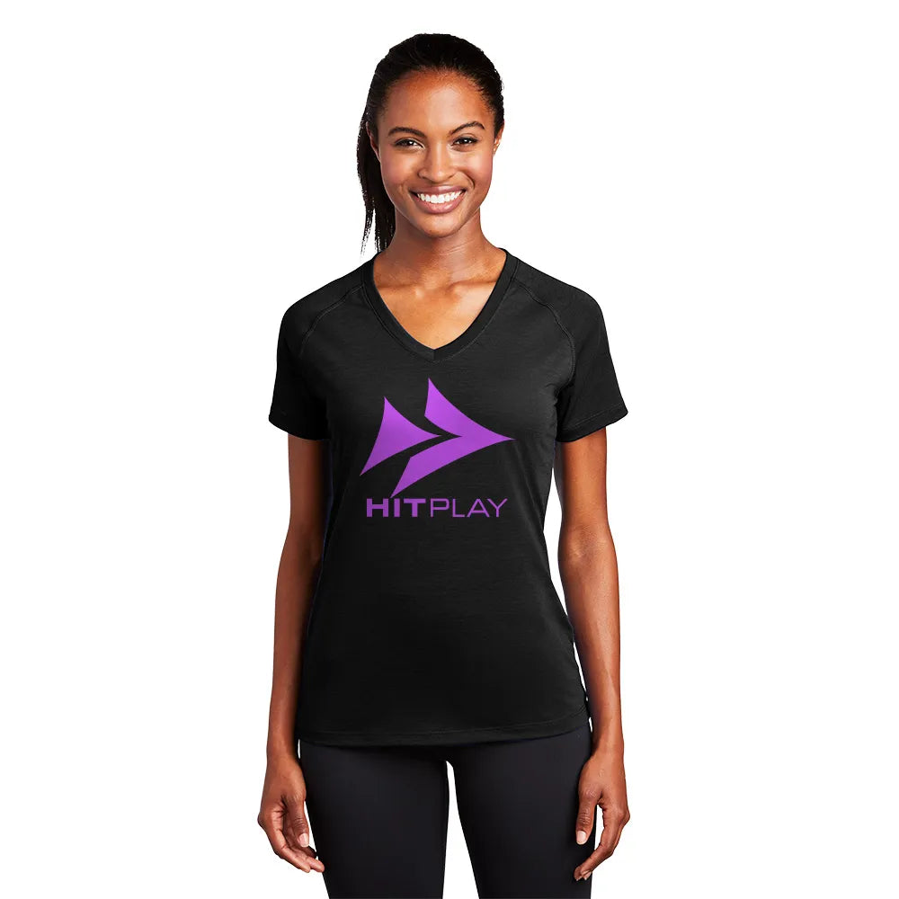 Sport-Tek Women's Ultimate Performance V-Neck Decorated - Black