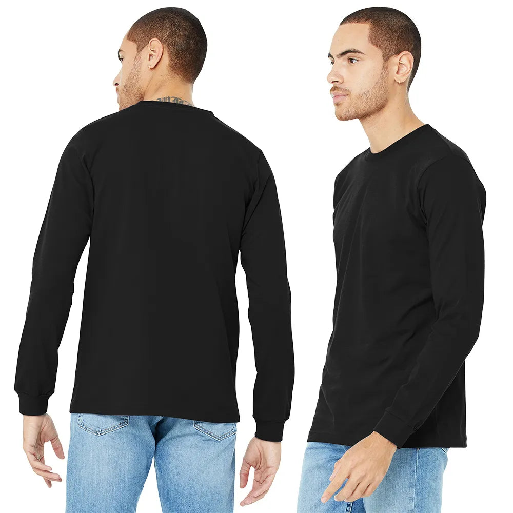 BELLA+CANVAS Unisex Jersey Long Sleeve Tee Decorated - Natural Pink