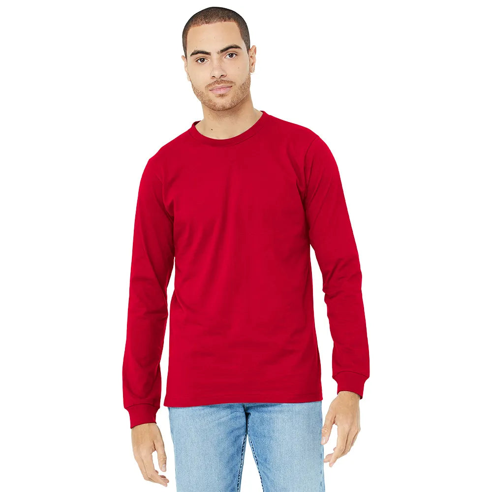 BELLA+CANVAS Unisex Jersey Long Sleeve Tee Decorated - Red