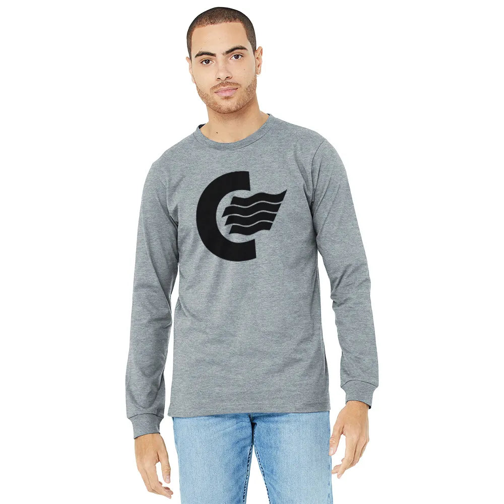 BELLA+CANVAS Unisex Heather CVC Long Sleeve Tee Decorated - Athletic Grey Heather