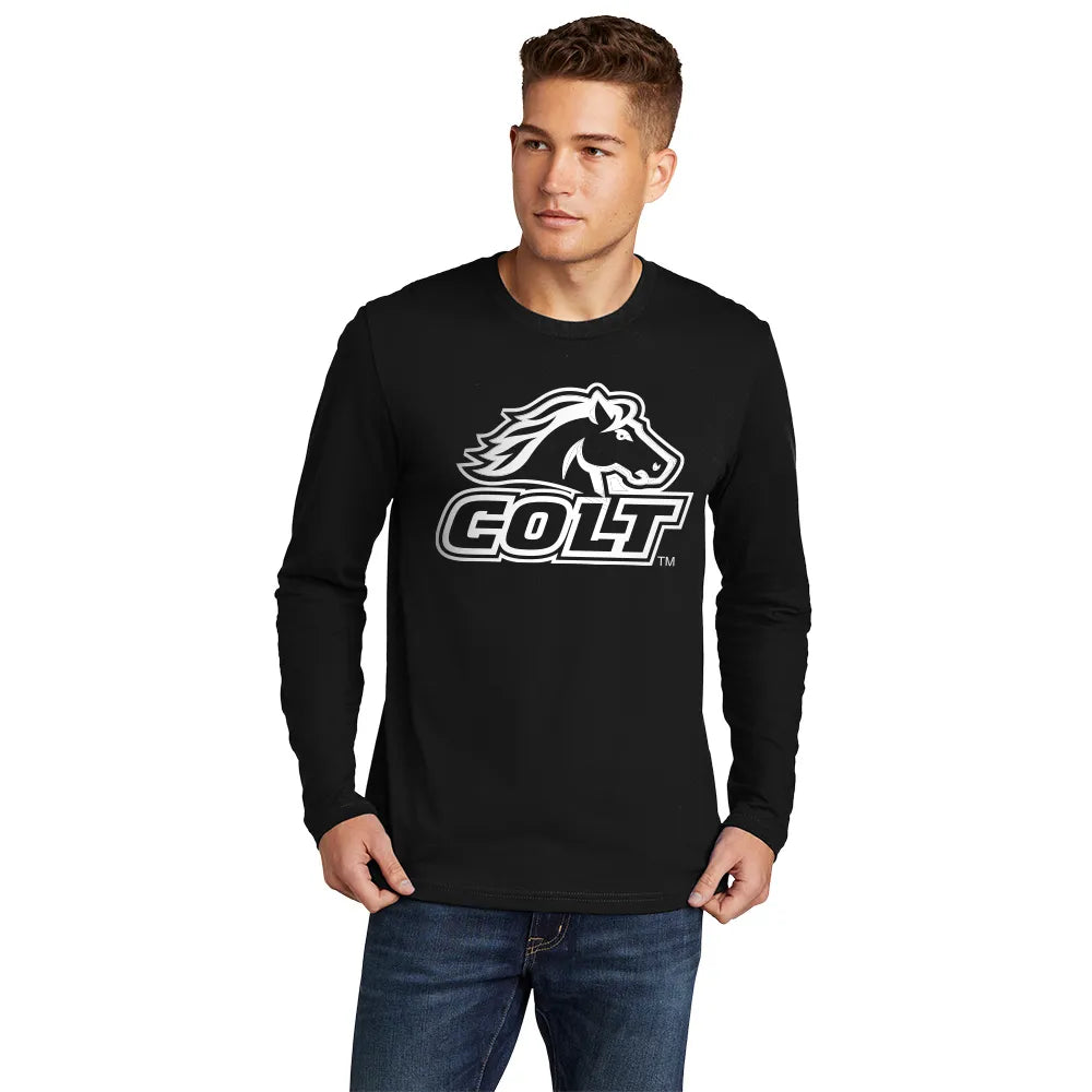 Next Level Apparel Cotton Long Sleeve Tee Decorated - Black