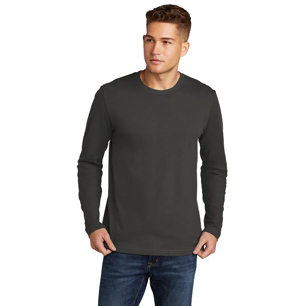 Next Level Apparel Cotton Long Sleeve Tee Decorated - Heavy Metal Black