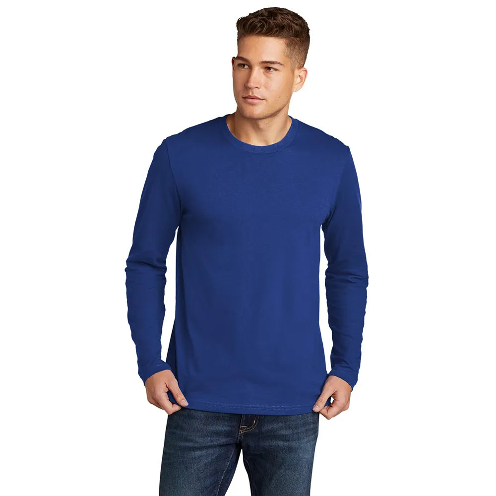 Next Level Apparel Cotton Long Sleeve Tee Decorated - Royal Blue
