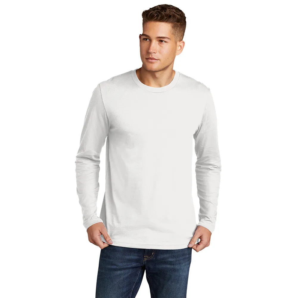 Next Level Apparel Cotton Long Sleeve Tee Decorated - White