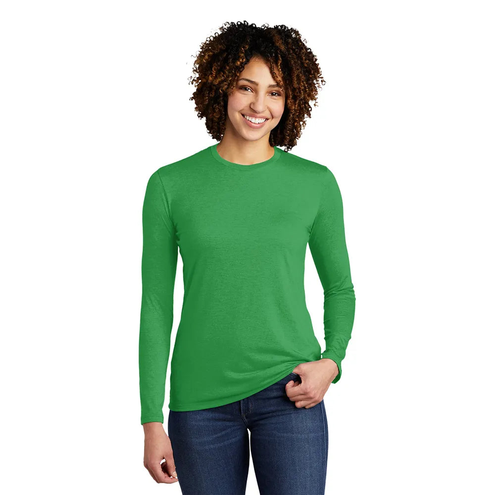 Allmade Women’s Tri-Blend Long Sleeve Tee Decorated - Enviro Green