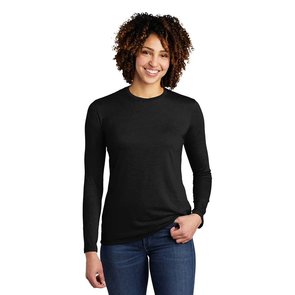 Allmade Women’s Tri-Blend Long Sleeve Tee Decorated - Space Black