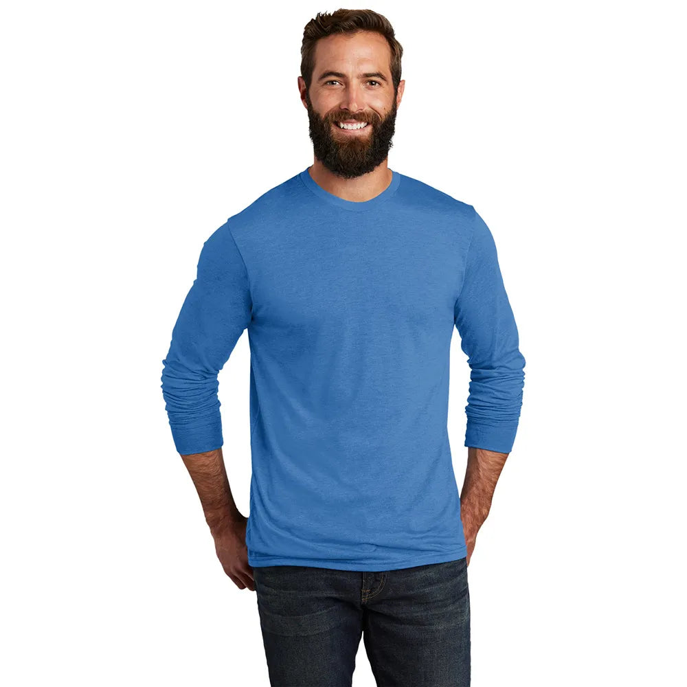 Allmade Unisex Tri-Blend Long Sleeve Tee Decorated - Azure Blue