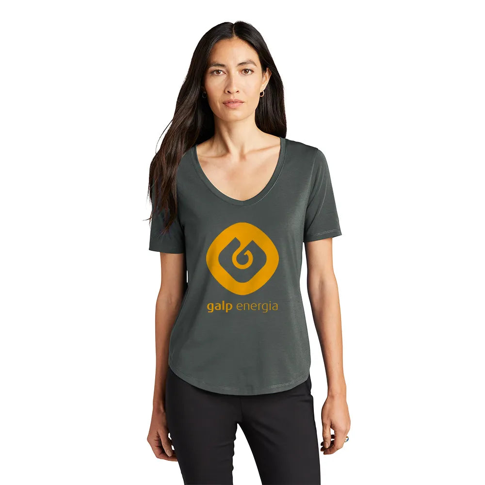 MERCER+METTLE Women’s Stretch Jersey Relaxed Scoop Decorated - Anchor Grey