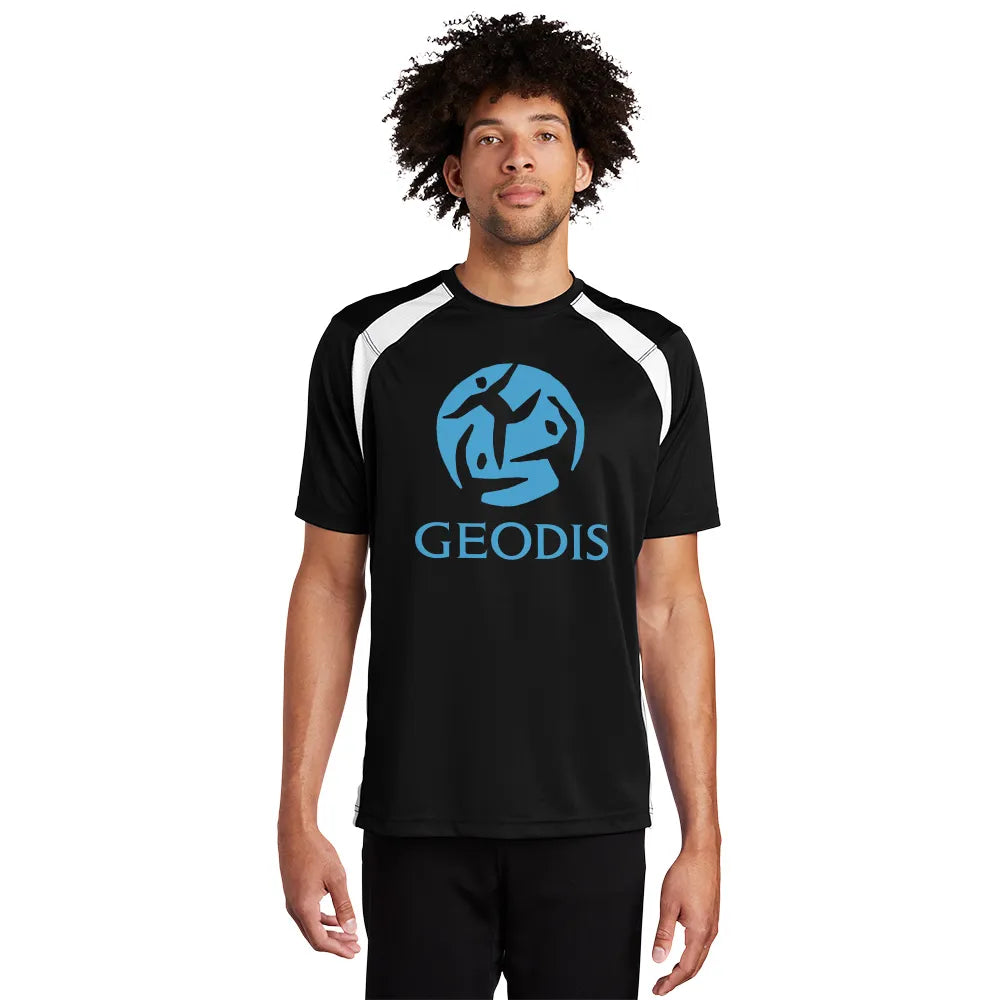 Sport-Tek Dry Zone Colorblock Crew Decorated - Black/White