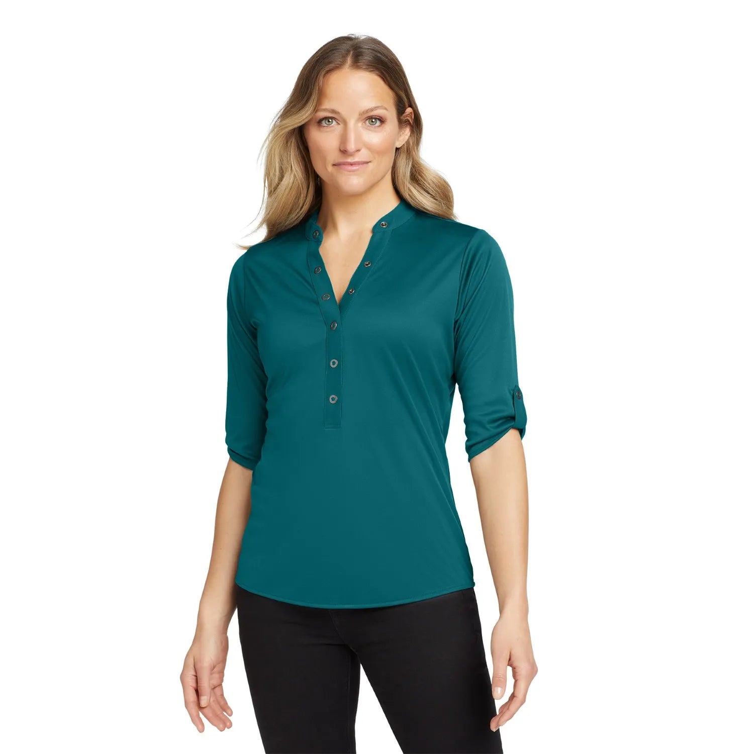 OGIO - Crush Embroidered Henley - Torque Teal