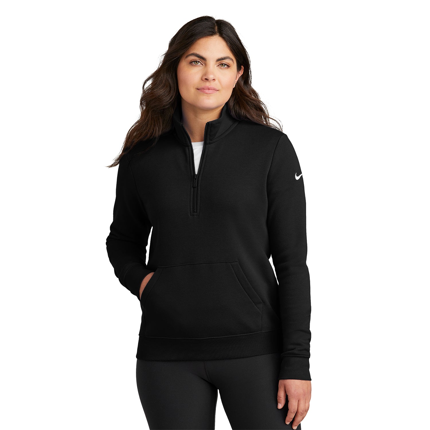 Nike Women's Club Fleece Sleeve Swoosh 1/2-Zip Embroidered