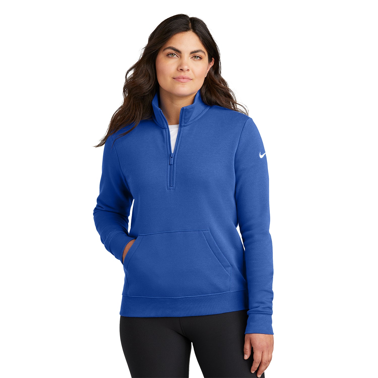 Nike Women's Club Fleece Sleeve Swoosh 1/2-Zip Embroidered