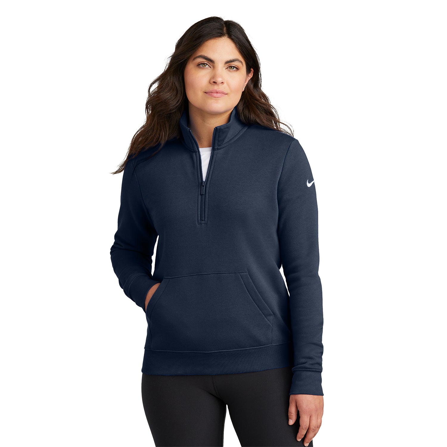 Nike Women's Club Fleece Sleeve Swoosh 1/2-Zip Embroidered