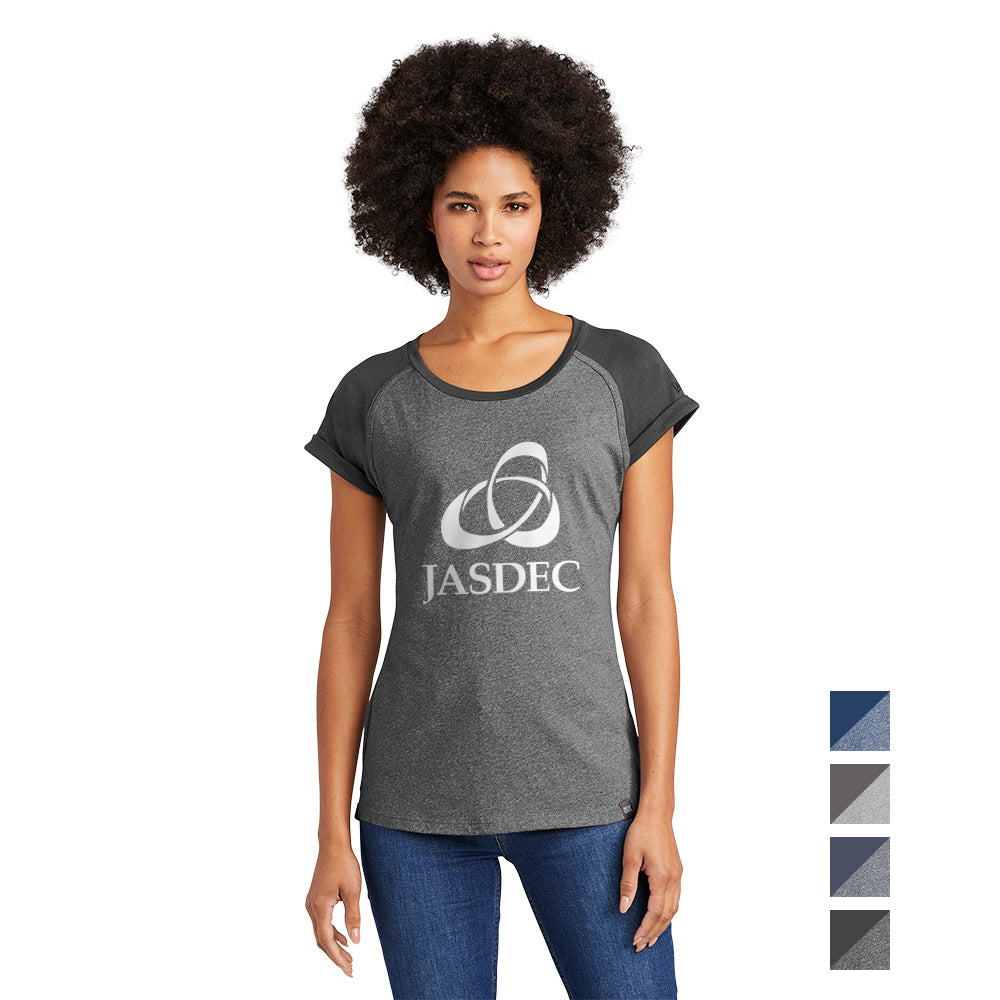 New Era Women's Heritage Blend Varsity Tee Decorated - Black/Black Twist