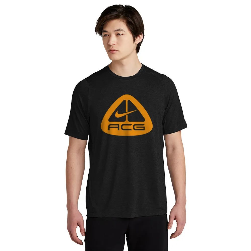 New Era Series Performance Crew Tee Decorated - Black Solid