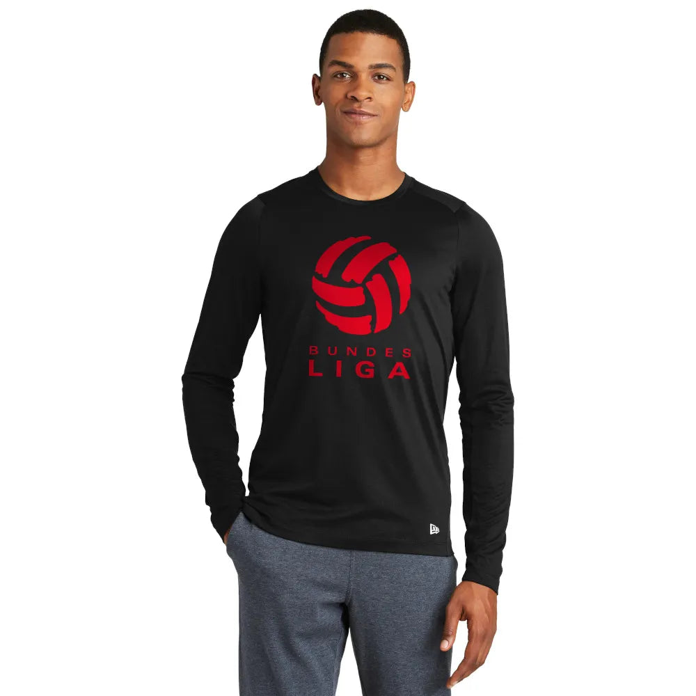 New Era Series Performance Long Sleeve Crew Tee Decorated - Black Solid