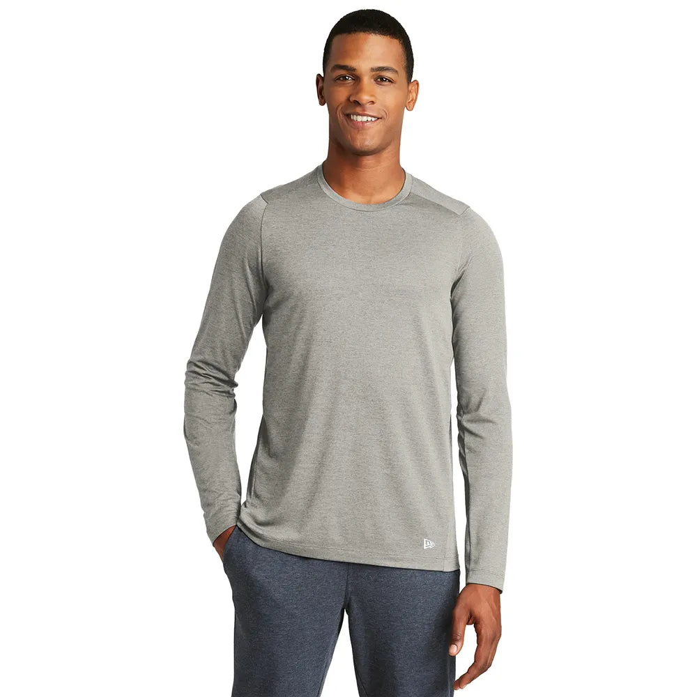 New Era Series Performance Long Sleeve Crew Tee Decorated - Rainstorm Grey