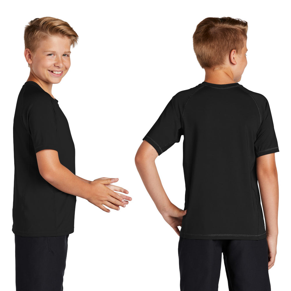 Sport-Tek Sport-Tek Youth Rashguard Tee - Dark Smoke Grey (PMS 425C)