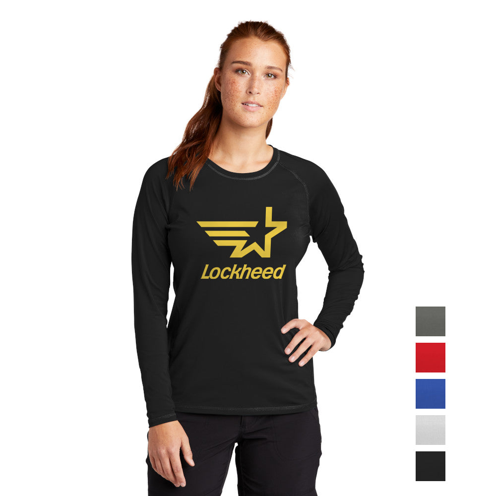 Sport-Tek Women's Long Sleeve Rashguard Tee Decorated - Black