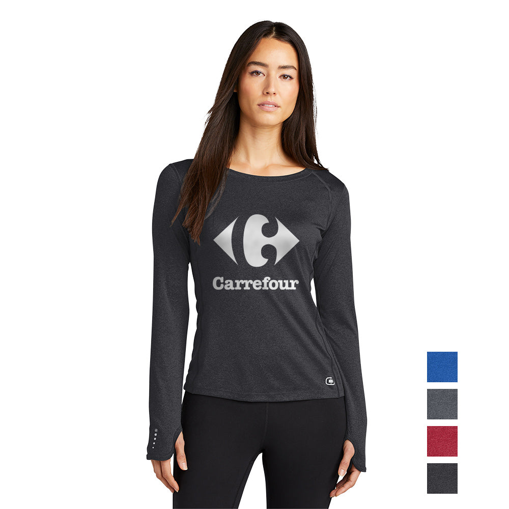 OGIO Women's Long Sleeve Pulse Crew Decorated - Blacktop