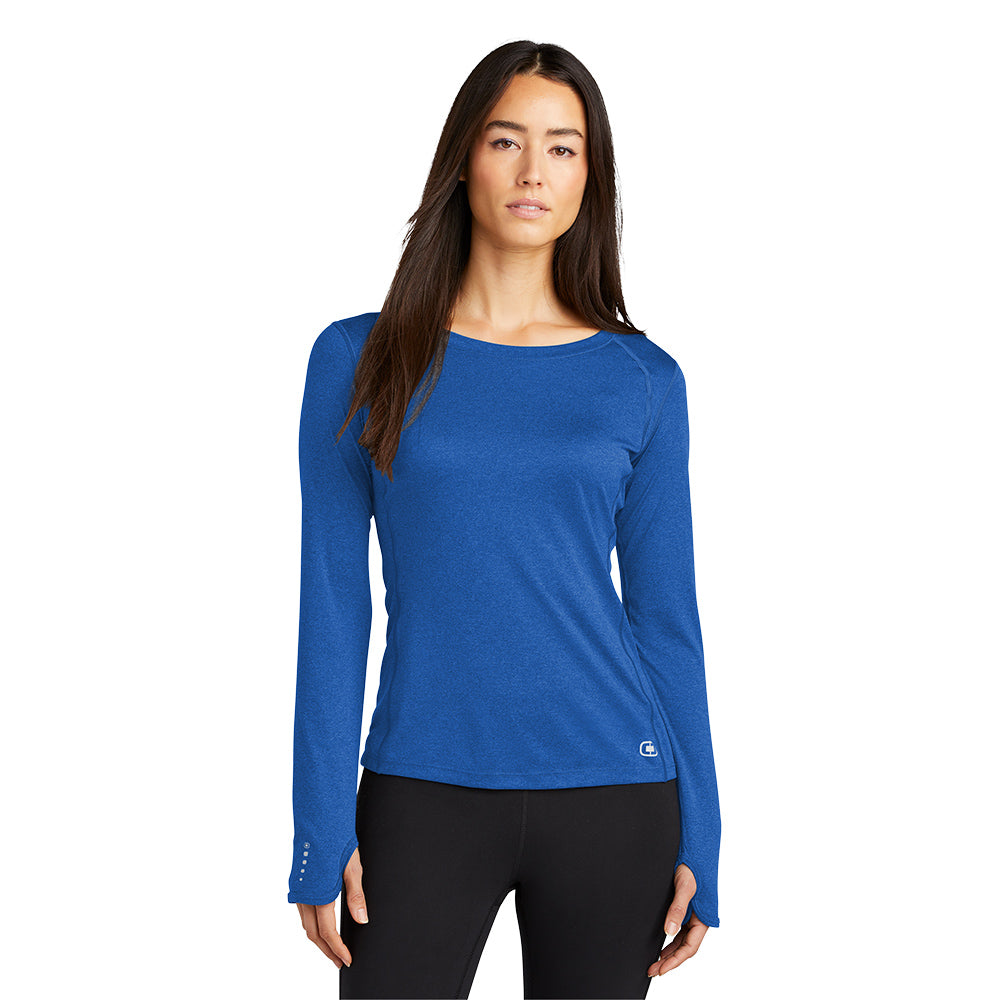 OGIO Women's Long Sleeve Pulse Crew Decorated - Electric Blue