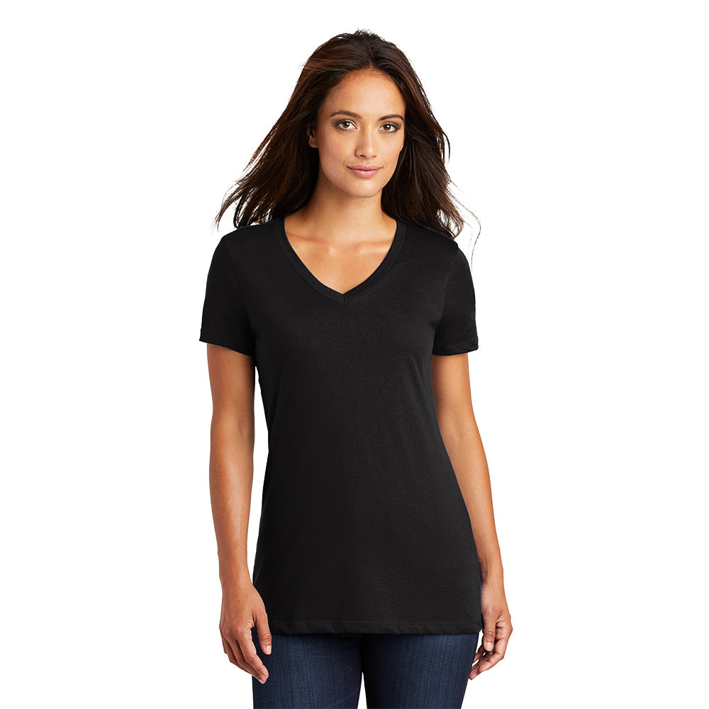 District Women’s Perfect Weight V-Neck Tee Decorated - Jet Black