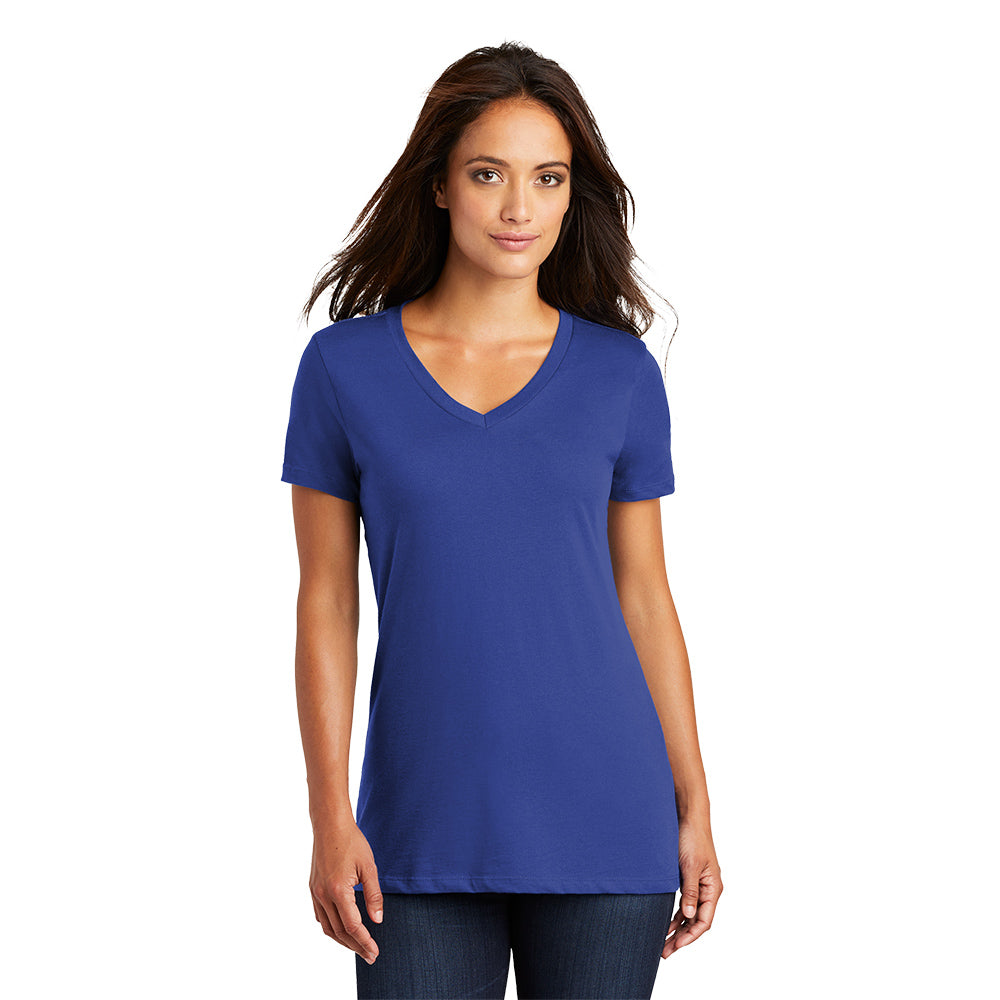 District Women’s Perfect Weight V-Neck Tee Decorated - Deep Royal Blue