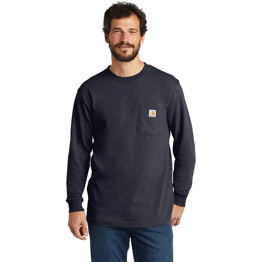 Carhartt Workwear Pocket Long Sleeve T-Shirt Decorated - Navy Blue