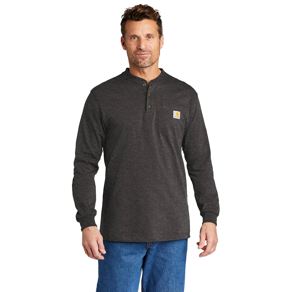 Carhartt Long Sleeve Henley T-Shirt Decorated - Carbon Grey Heather
