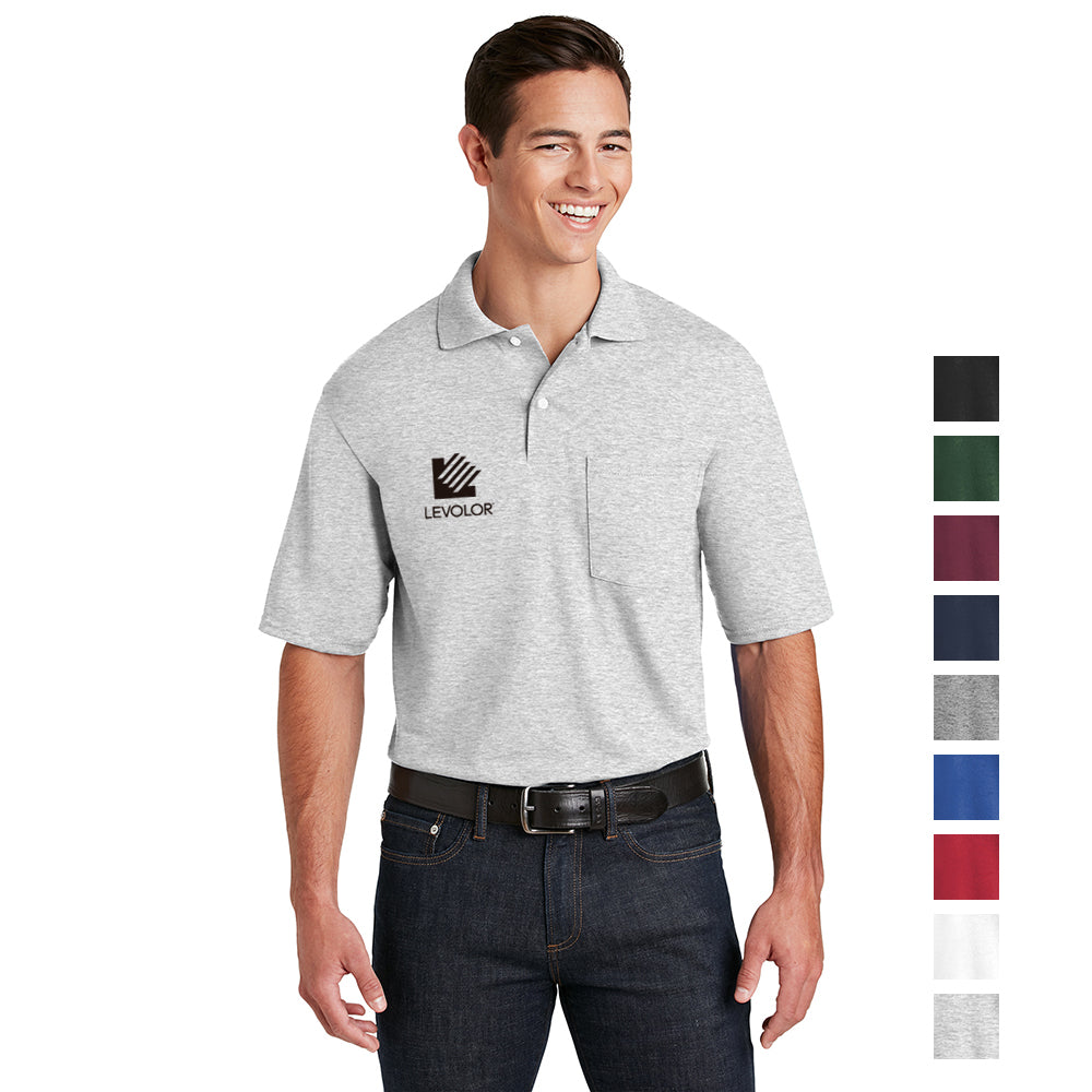 JERZEES SpotShield 5.4-Ounce Jersey Knit Sport Embroidered Shirt with Pocket