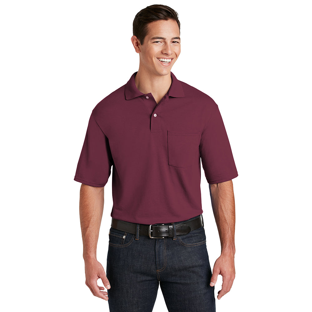 JERZEES SpotShield 5.4-Ounce Jersey Knit Sport Embroidered Shirt with Pocket