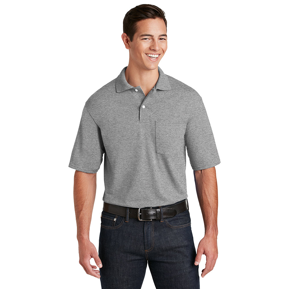 JERZEES SpotShield 5.4-Ounce Jersey Knit Sport Embroidered Shirt with Pocket