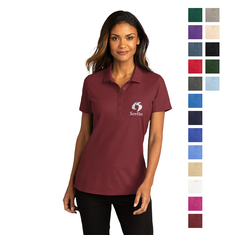 Port Authority Port Authority Women's SuperPro React Embroidered Polo - Burgundy Red