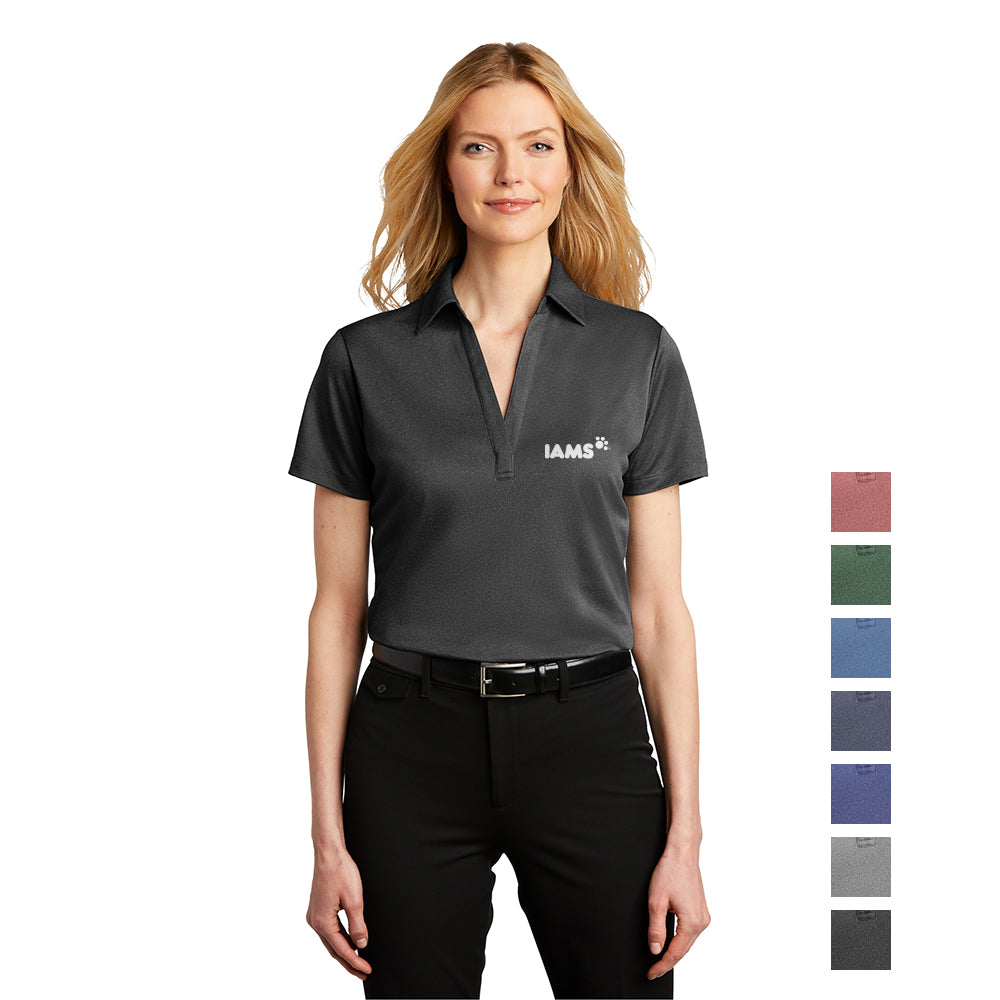 Port Authority Port Authority Women's Heathered Silk Touch Performance Embroidered Polo - Black Heather