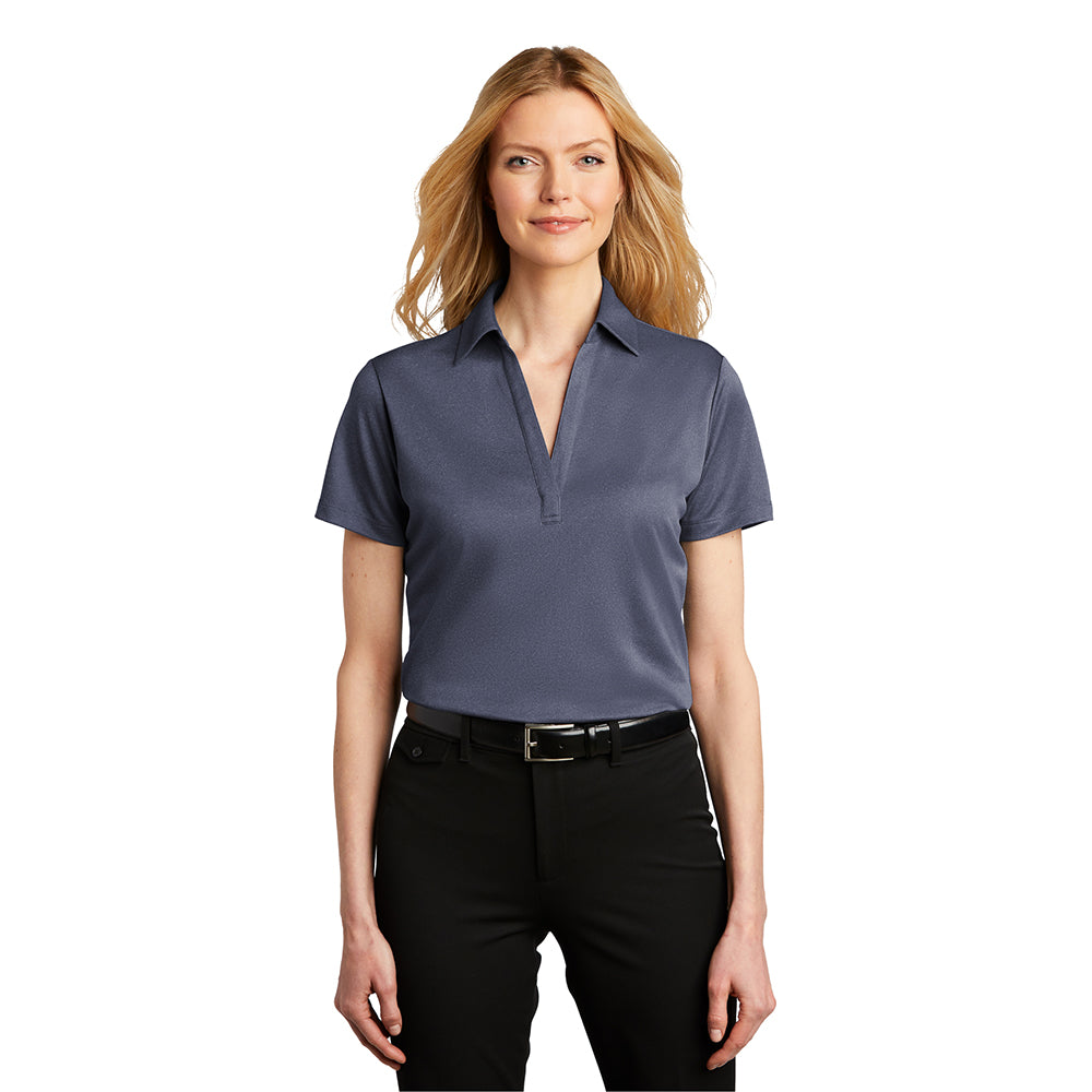 Port Authority Port Authority Women's Heathered Silk Touch Performance Embroidered Polo - Shadow Grey Heather