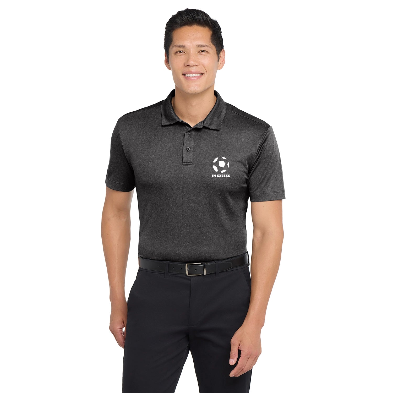 Port Authority Heathered Silk Touch Performance Embroidered Polo