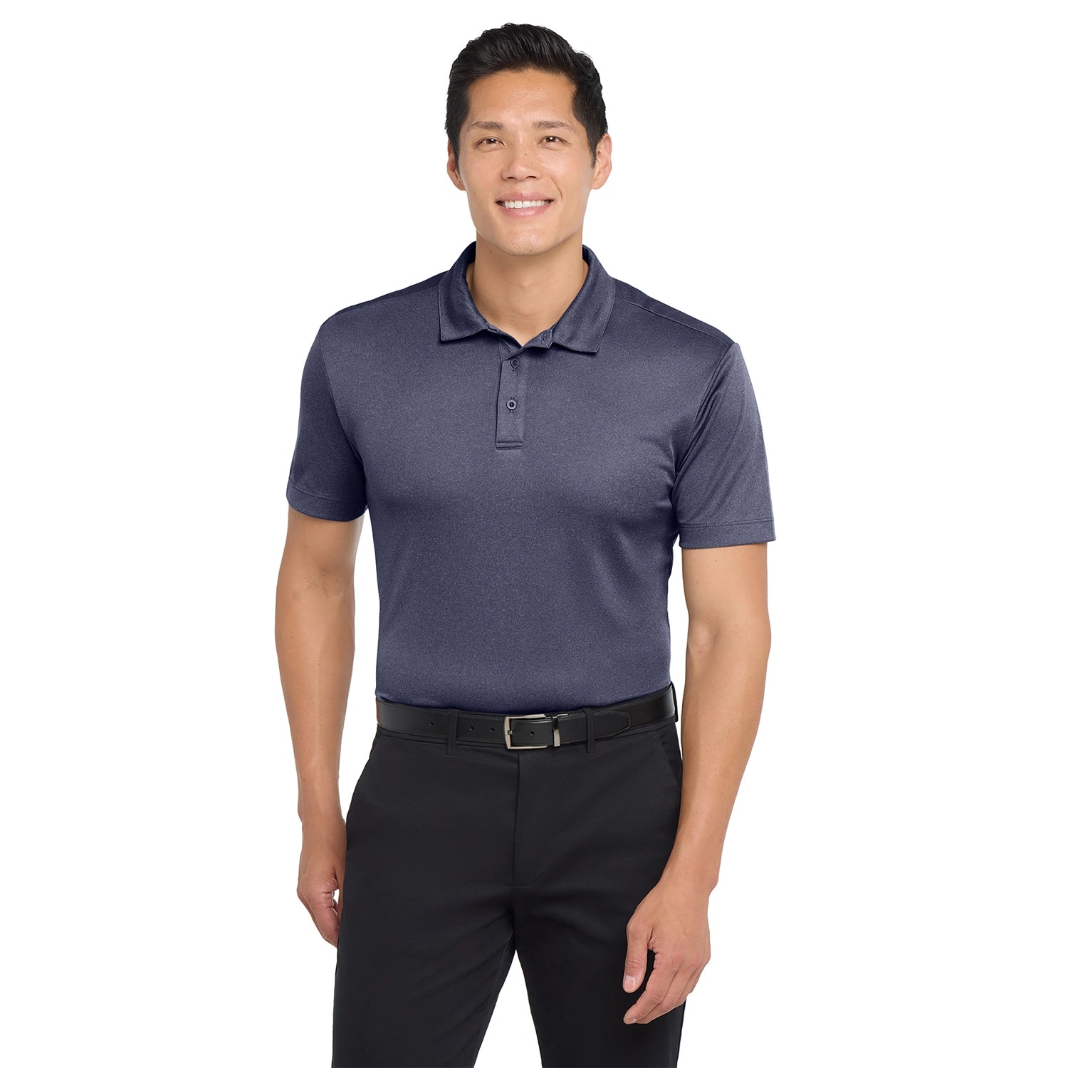Port Authority Heathered Silk Touch Performance Embroidered Polo