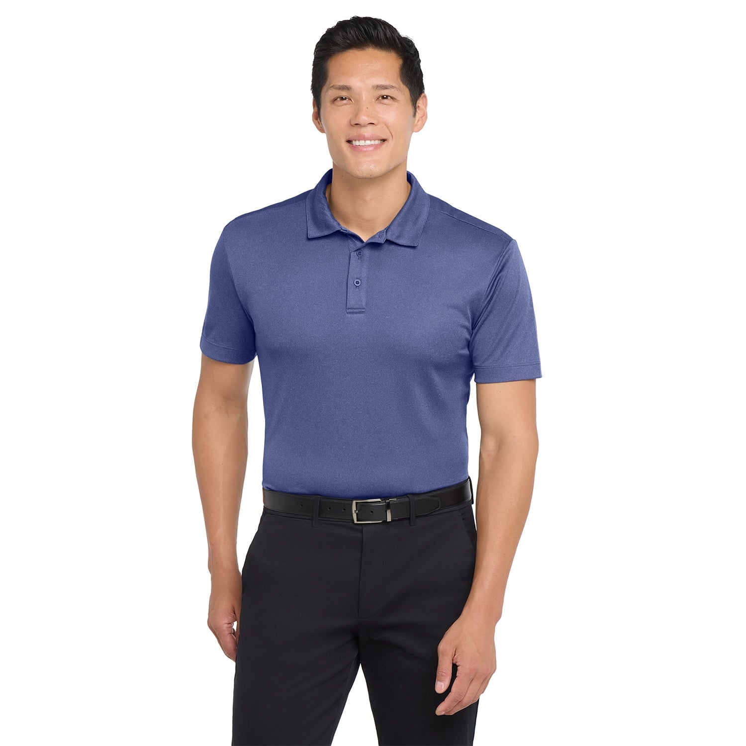 Port Authority Heathered Silk Touch Performance Embroidered Polo