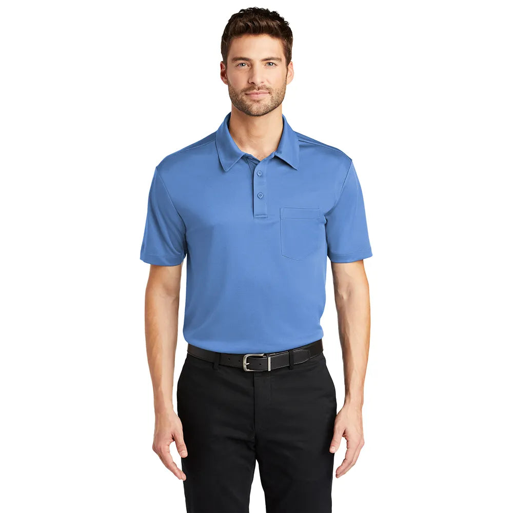 Port Authority Port Authority Silk Touch Performance Pocket Embroidered Polo - Carolina Blue