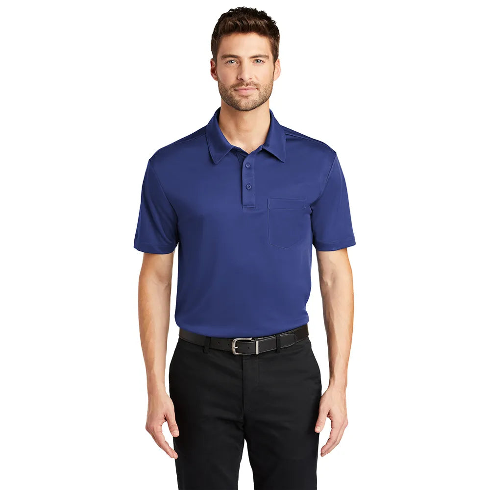 Port Authority Port Authority Silk Touch Performance Pocket Embroidered Polo - Royal Blue