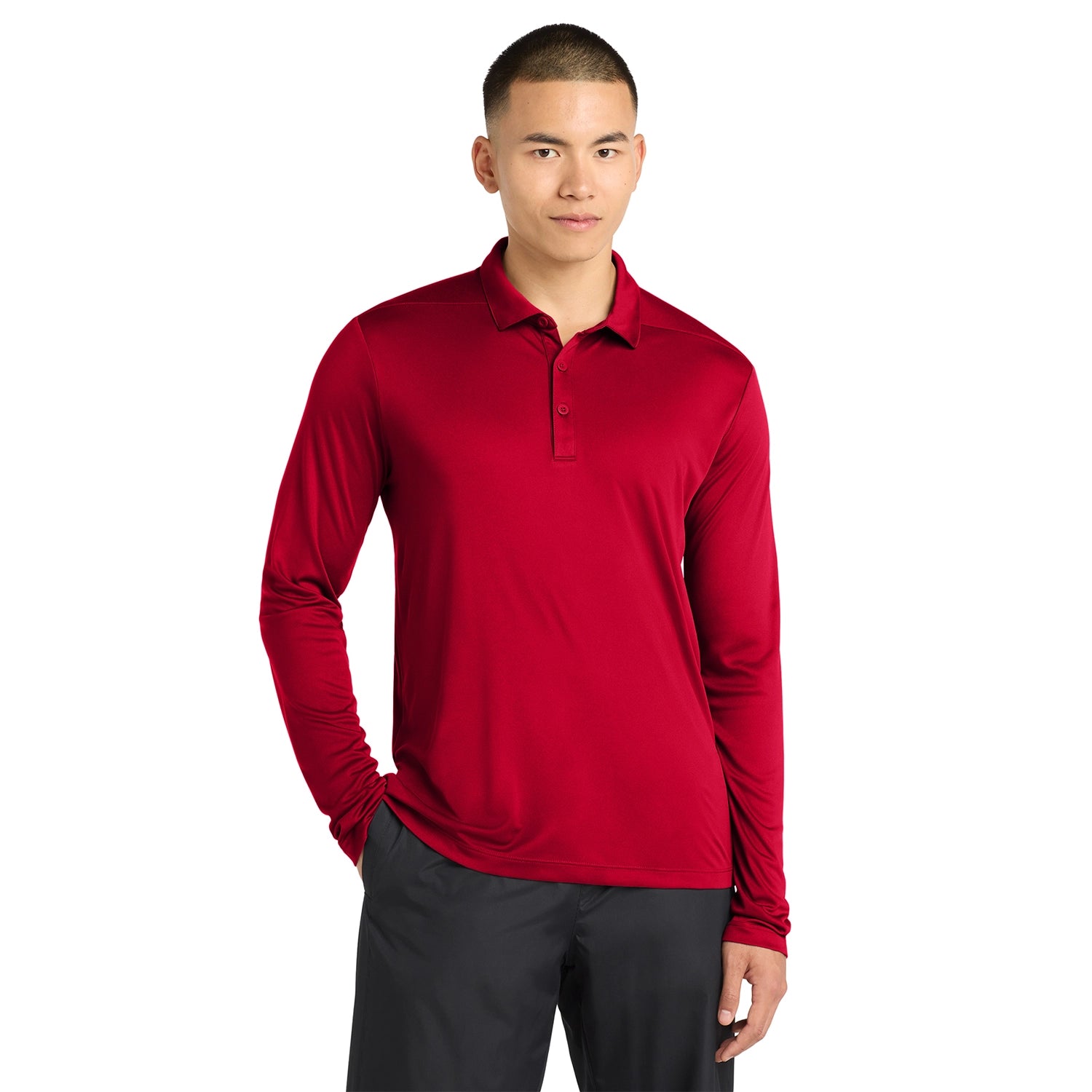 Sport-Tek Posi-UV Pro Long Sleeve Embroidered Polo
