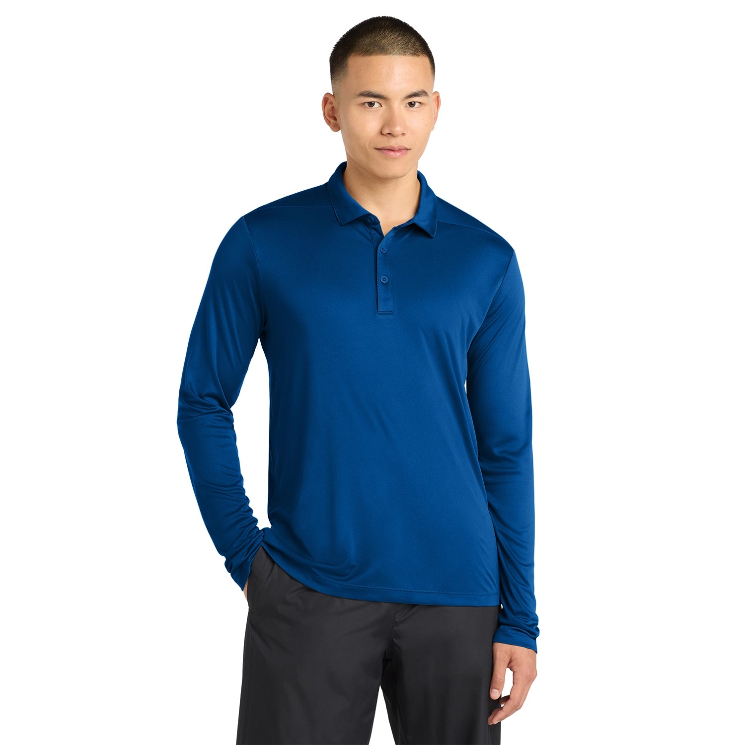 Sport-Tek Posi-UV Pro Long Sleeve Embroidered Polo
