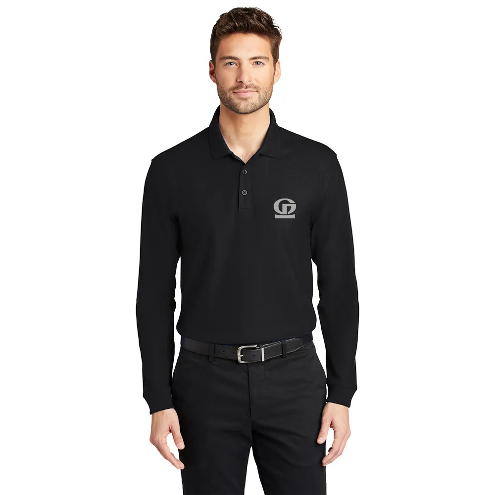 Port Authority Long Sleeve Core Classic Pique Embroidered Polo