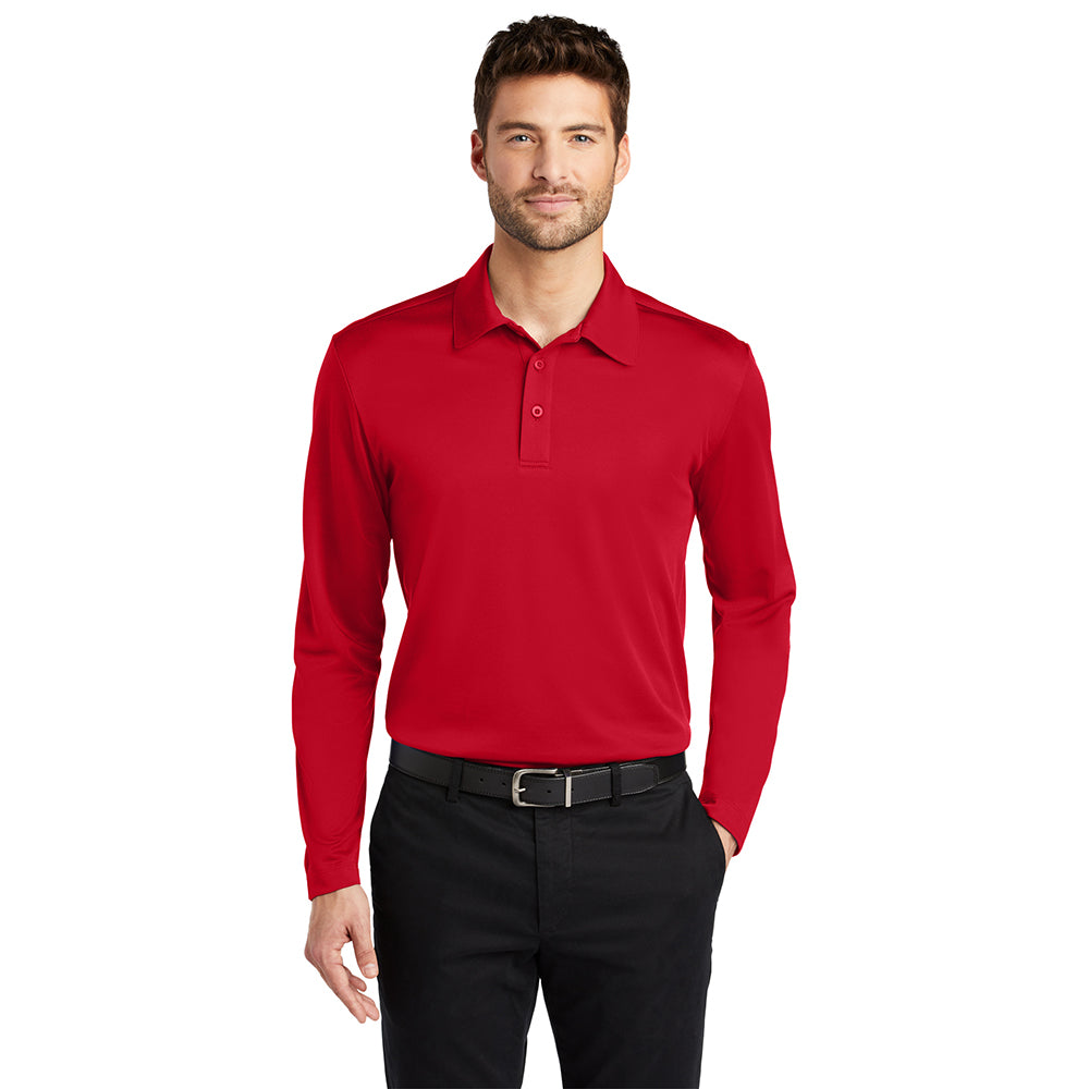 Port Authority Silk Touch Performance Long Sleeve Embroidered Polo
