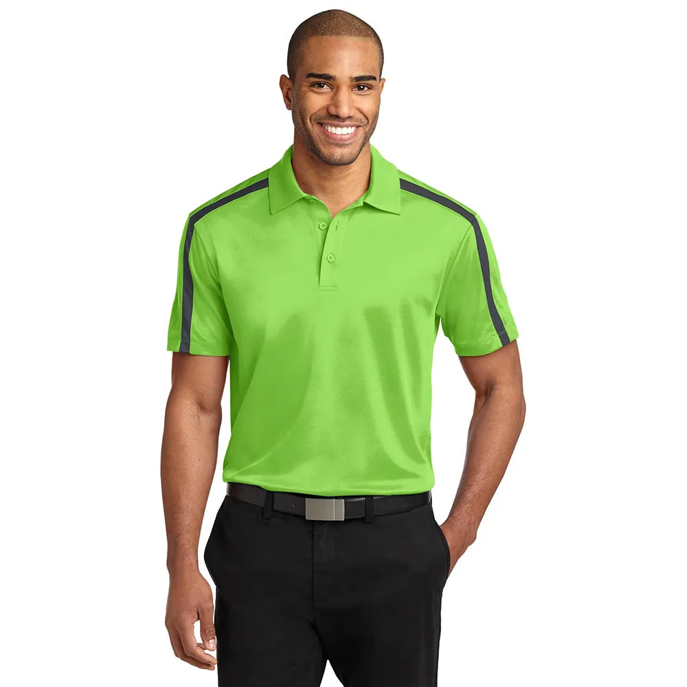 Port Authority Silk Touch Performance Colorblock Stripe Embroidered Polo