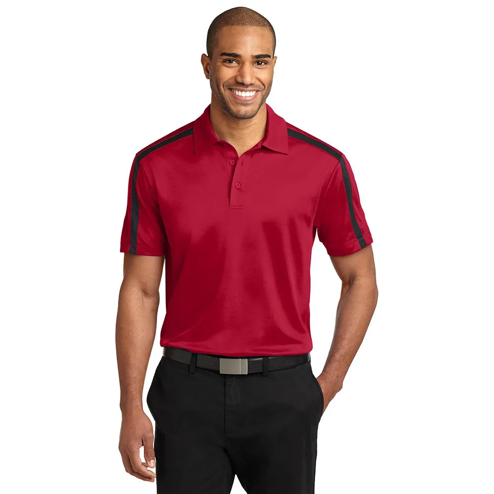 Port Authority Silk Touch Performance Colorblock Stripe Embroidered Polo