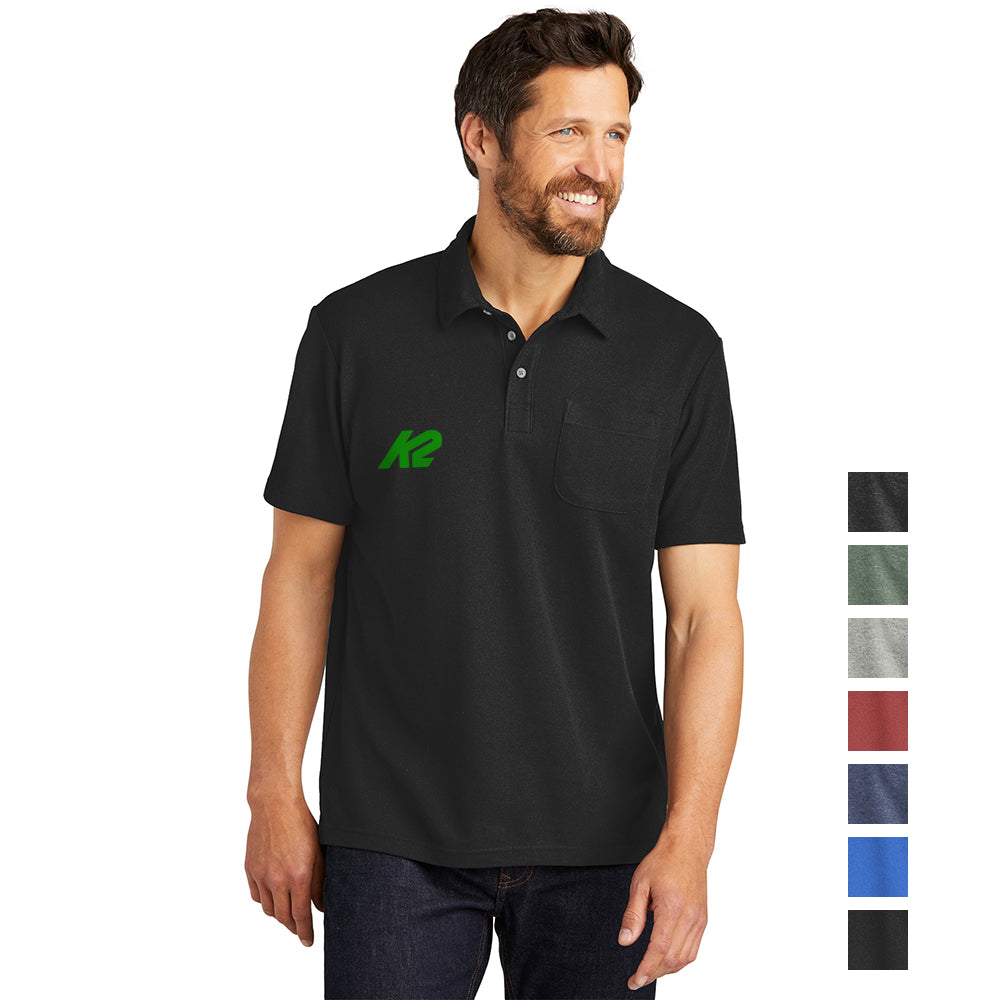 Port Authority C-FREE Cotton Blend Pique Pocket Embroidered Polo - Black